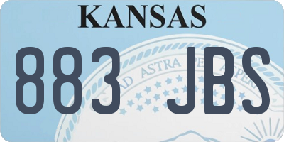 KS license plate 883JBS