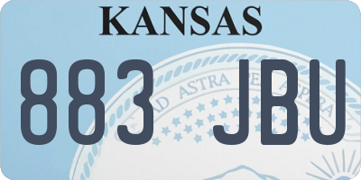 KS license plate 883JBU