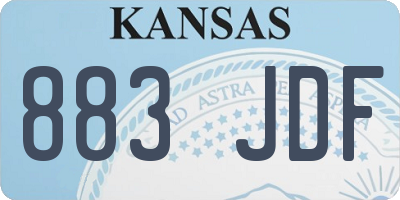 KS license plate 883JDF