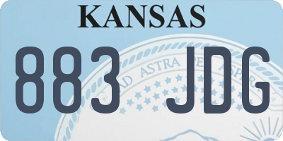 KS license plate 883JDG