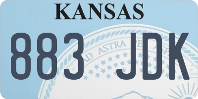 KS license plate 883JDK