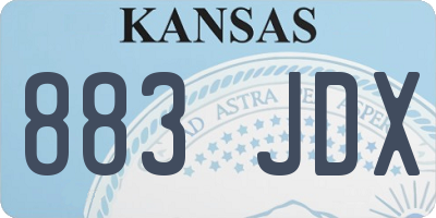 KS license plate 883JDX