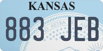 KS license plate 883JEB