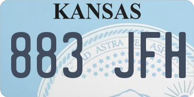 KS license plate 883JFH