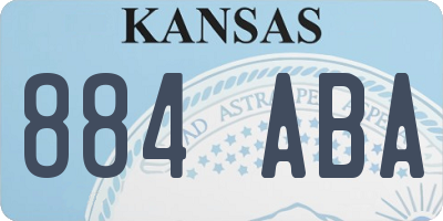 KS license plate 884ABA