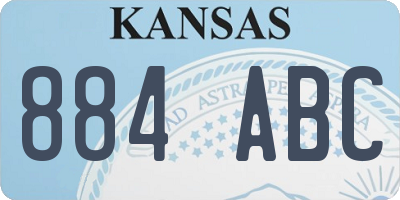 KS license plate 884ABC