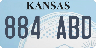 KS license plate 884ABD