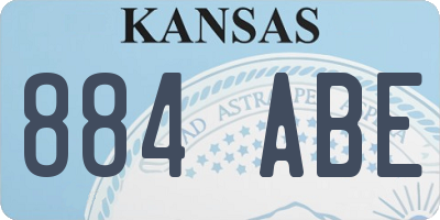 KS license plate 884ABE