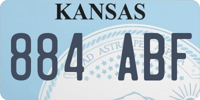 KS license plate 884ABF