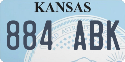 KS license plate 884ABK