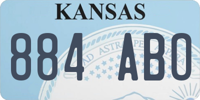 KS license plate 884ABO