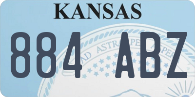 KS license plate 884ABZ
