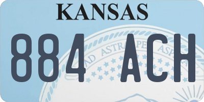 KS license plate 884ACH