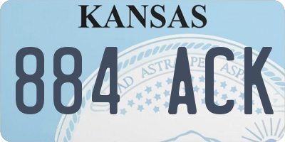 KS license plate 884ACK