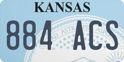 KS license plate 884ACS