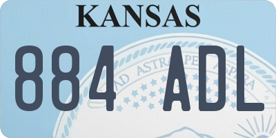 KS license plate 884ADL