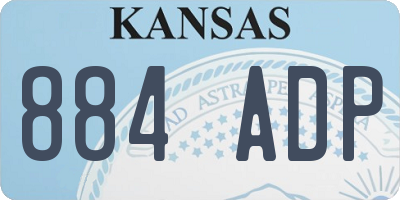 KS license plate 884ADP