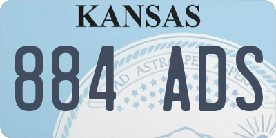 KS license plate 884ADS