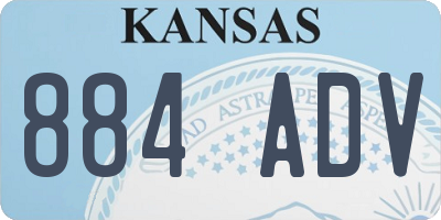 KS license plate 884ADV