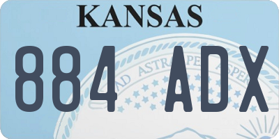 KS license plate 884ADX