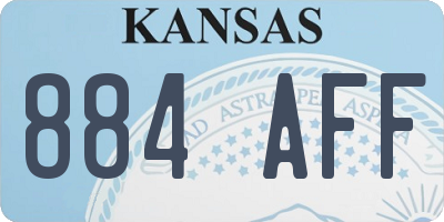 KS license plate 884AFF