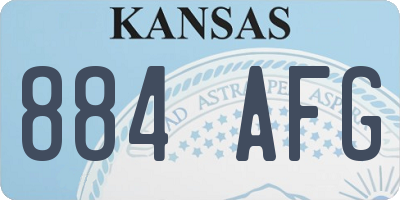 KS license plate 884AFG