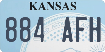 KS license plate 884AFH