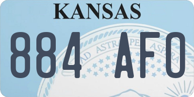 KS license plate 884AFO