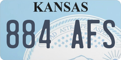 KS license plate 884AFS