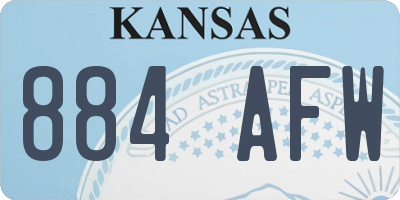 KS license plate 884AFW