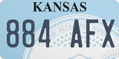 KS license plate 884AFX