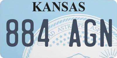 KS license plate 884AGN