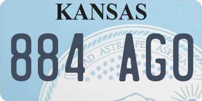 KS license plate 884AGO