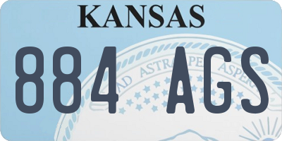 KS license plate 884AGS