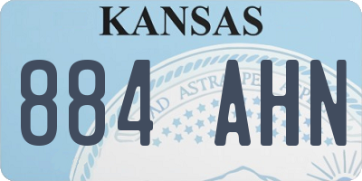 KS license plate 884AHN