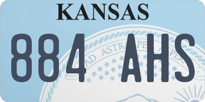 KS license plate 884AHS