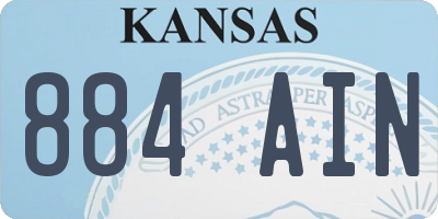 KS license plate 884AIN