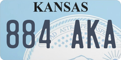 KS license plate 884AKA