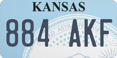 KS license plate 884AKF