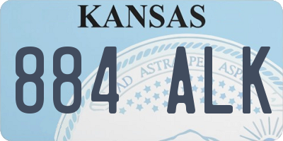 KS license plate 884ALK