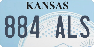 KS license plate 884ALS