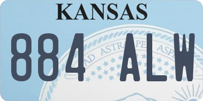 KS license plate 884ALW