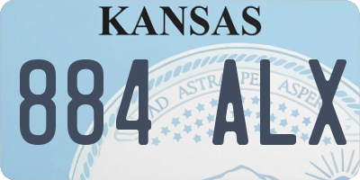 KS license plate 884ALX