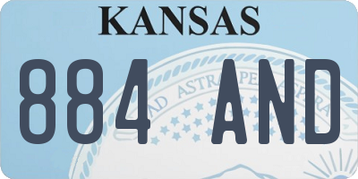 KS license plate 884AND