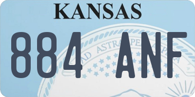 KS license plate 884ANF