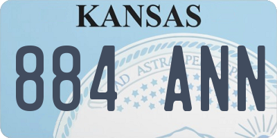 KS license plate 884ANN