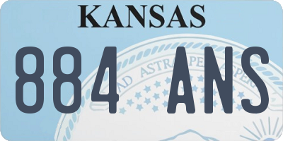 KS license plate 884ANS
