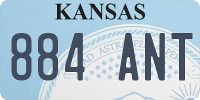 KS license plate 884ANT