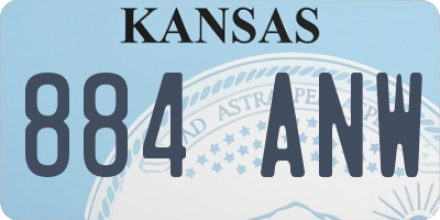 KS license plate 884ANW