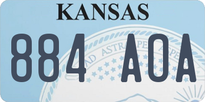KS license plate 884AOA